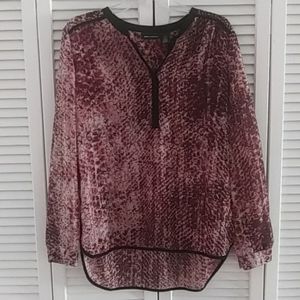 DKNY JEANS long sleeve v-neck sheer top